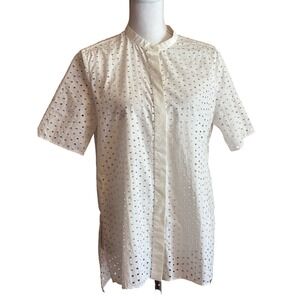 COS White Square Eyelet Cotton Shirt, medium, minimalist, quiet luxury, capsule